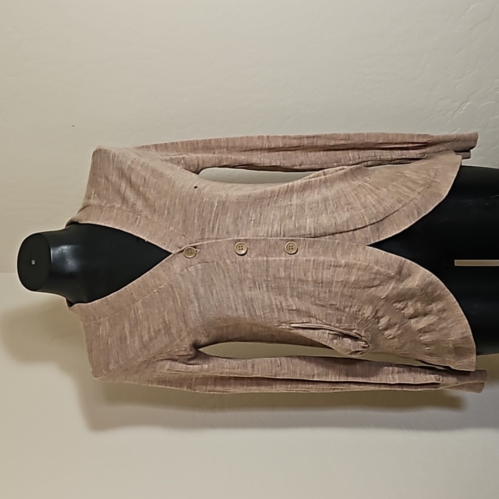 BCBG MAXAZRIA Tan Beige Wool Ruffle Cardigan Sweater Sz. XS - Picture 1 of 12